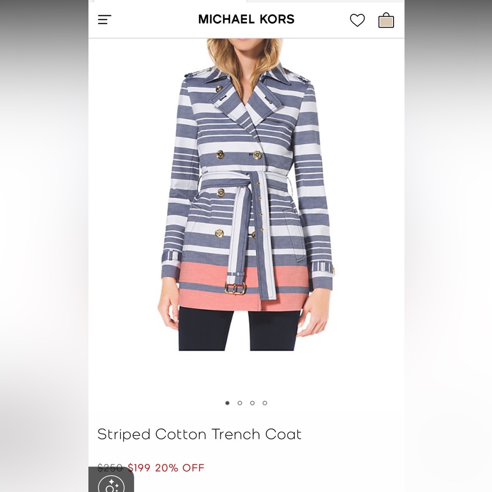 Michael Kors Striped Spring Trench Coat